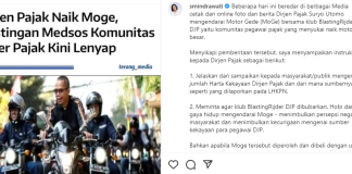 Lepas Tangankah. Setelah Perintah Sri Mulyani akan Pembubaran Klub Moge Pegawai Pajak