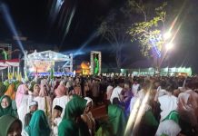 Saka Wira Kartika Kodim 1202/Skw Hadiri Tarhib Ramadhan Gebyar Sholawat Dan Pawai Obor