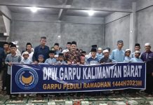 DPW & DPD Gerakan Restorasi Pedagang Dan UMKM (GARPU) Kalbar Berbagi Takzil Bersama Santri di Masjid AD-DHIYA UL LAMI.