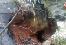 Jembatan di Desa Warga Jaya Mengalami Amblas akibat Curah Hujan Tinggi
