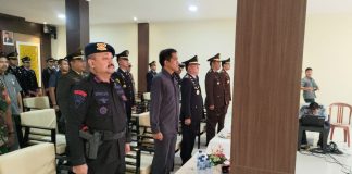 PRINGARI HARI BAHKTI KE 59, LAPAS KELAS IIA MELAKUKAN UPACA DAN HALAL BIHALAL