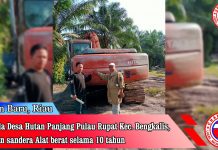 Kades Hutan Panjang Pulau Rupat, Bpk Amran Sandera Alat berat selama 10 tahun