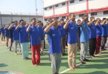 Latihan Baris Berbaris Dilakukan 300 Narapidana Lapas Cikarang