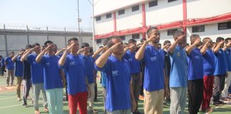 Latihan Baris Berbaris Dilakukan 300 Narapidana Lapas Cikarang