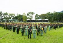 Danyon Armed 19/105 Tarik Bogani Pimpin Upacara Sertijab Komandan Baterai Dan Perwira Staf.