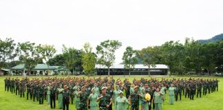 Danyon Armed 19/105 Tarik Bogani Pimpin Upacara Sertijab Komandan Baterai Dan Perwira Staf.