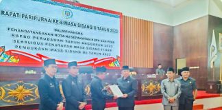 Ketua DPRD MURA. Dr. Doni, SP. M. SI. Gelar Paripurna, Penyerahan Nota Kesepakatan KUA dan PPAS Kepada Pemda