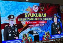 Pemkab Barut Hadiri Syukuran HUT Bhayangkara Ke 78