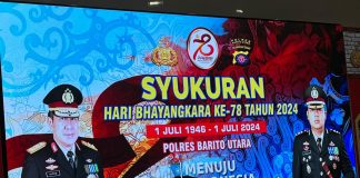 Pemkab Barut Hadiri Syukuran HUT Bhayangkara Ke 78