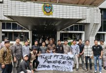 Persatuan mahasiswa peduli sumut gelar aksi demo desak PT juishin Indonesia tutup