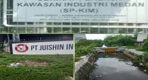 Buang limbah sembarangan. PT. Kawasan industri medan dan PT juishin Indonesia dilaporkan ke GAKKUM