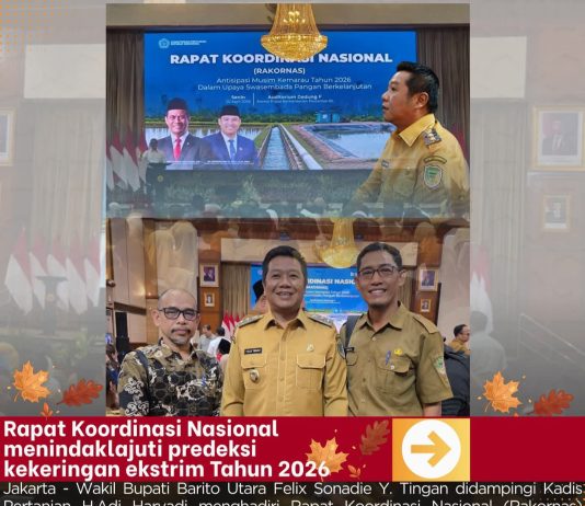 Wabup Barito Utara Ikuti Rakornas Pertanian Bahas Antisipasi Kekeringan 2026