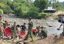 Demi Akses Warga dan Pelajar, TNI Mulai Bangun Jembatan Bailey di Kecamatan Ma’u